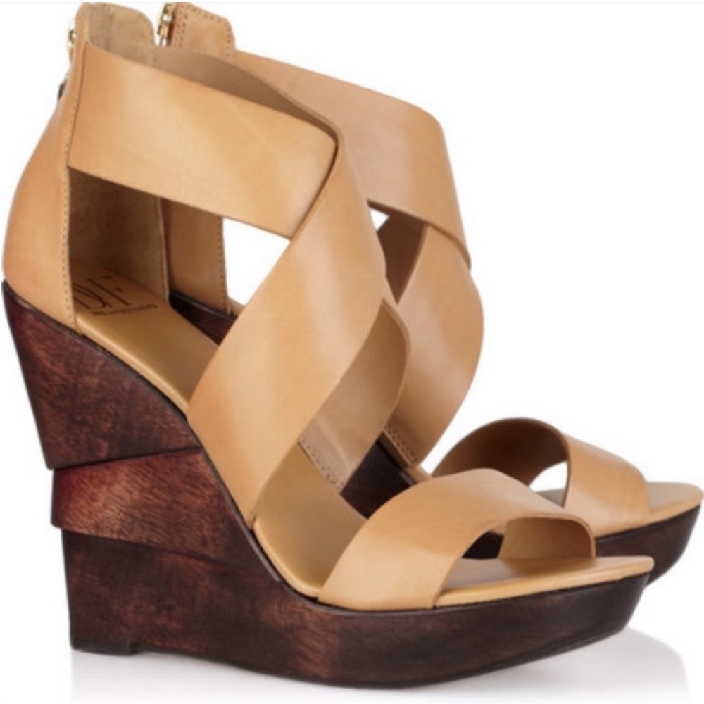 Diane von Furstenberg Leather Wedges - Size 7.5
